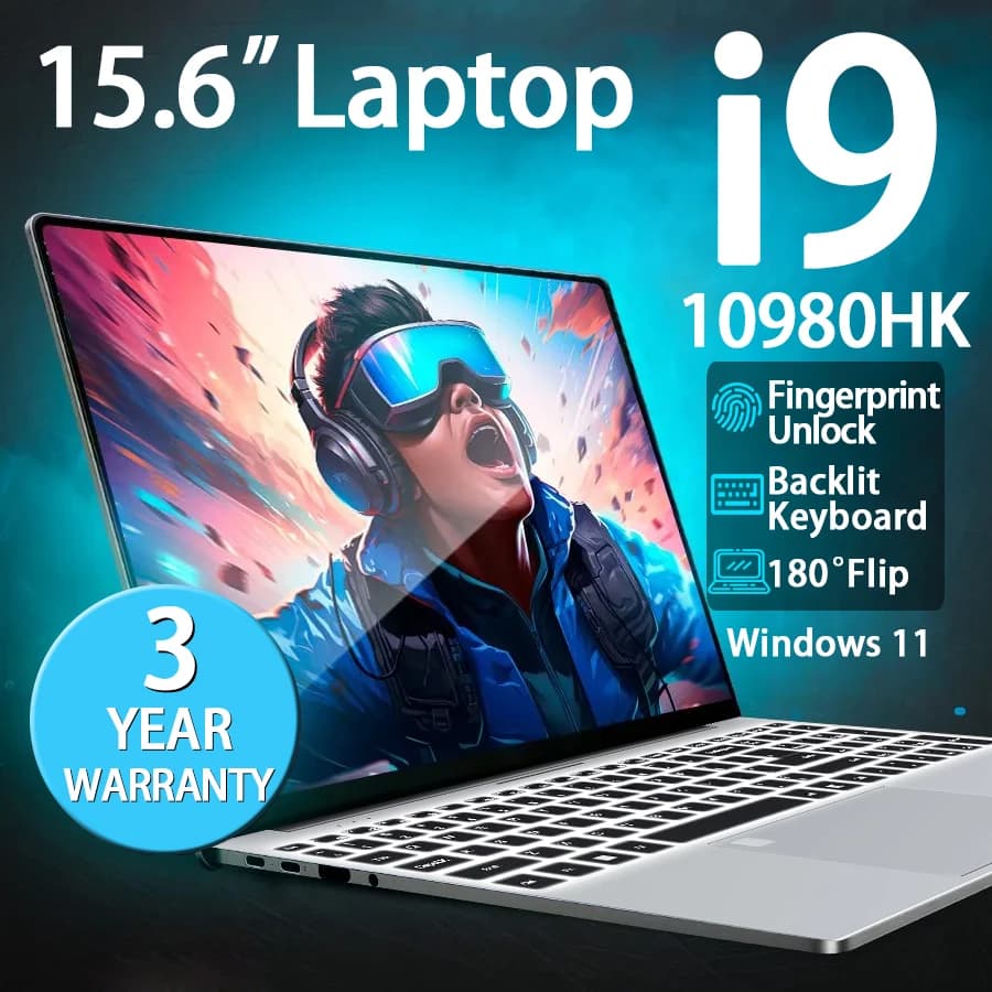 Laptop da gioco portatile da 15,6 pollici Intel Core i9 10980HK Windows 11 Pro PC Gamer 16 GB DDR4 1 TB 2 TB SSD Notebook Computer portatili