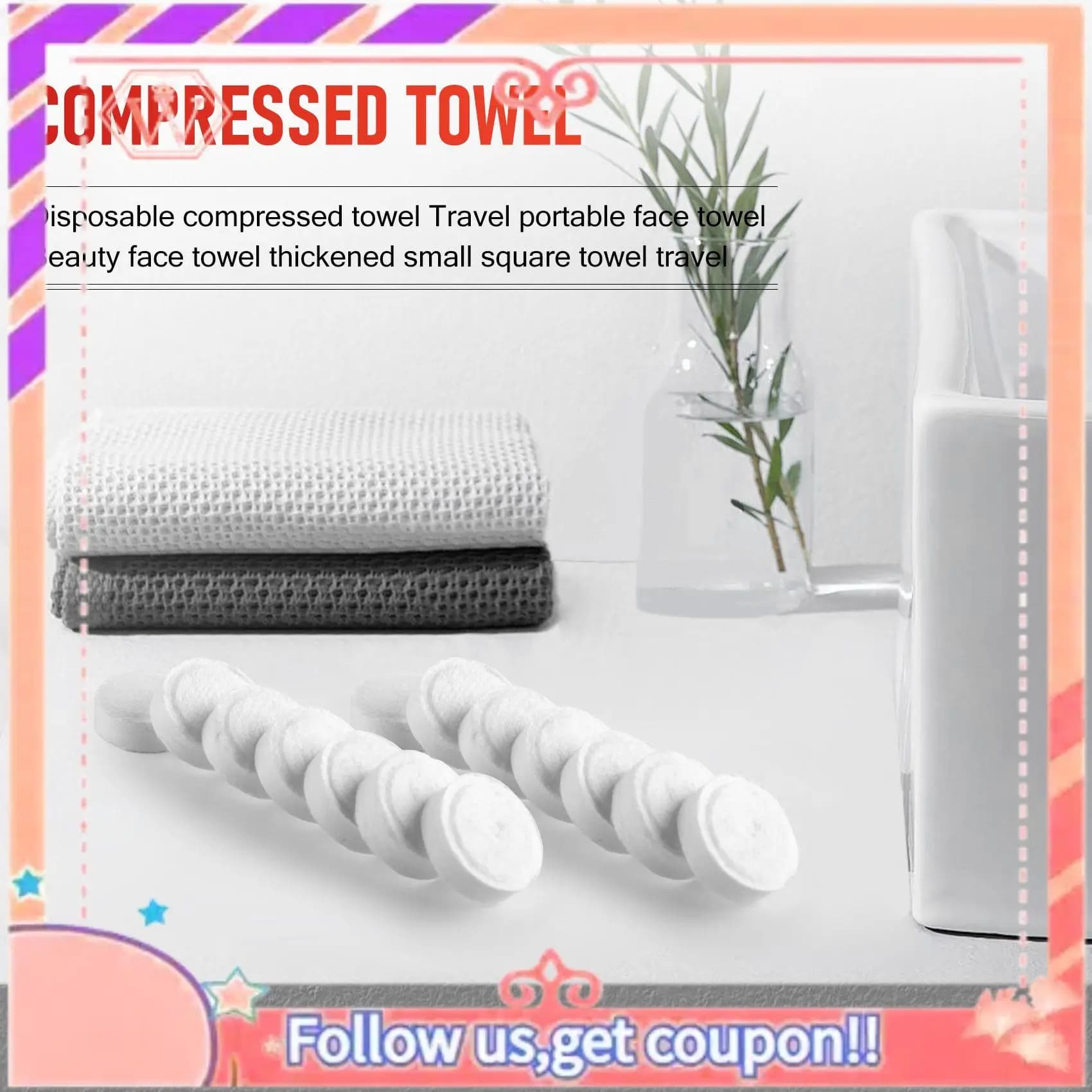 AT84-500 pieces of disposable compressed towels in soft magic cotton, travel towels for tablet