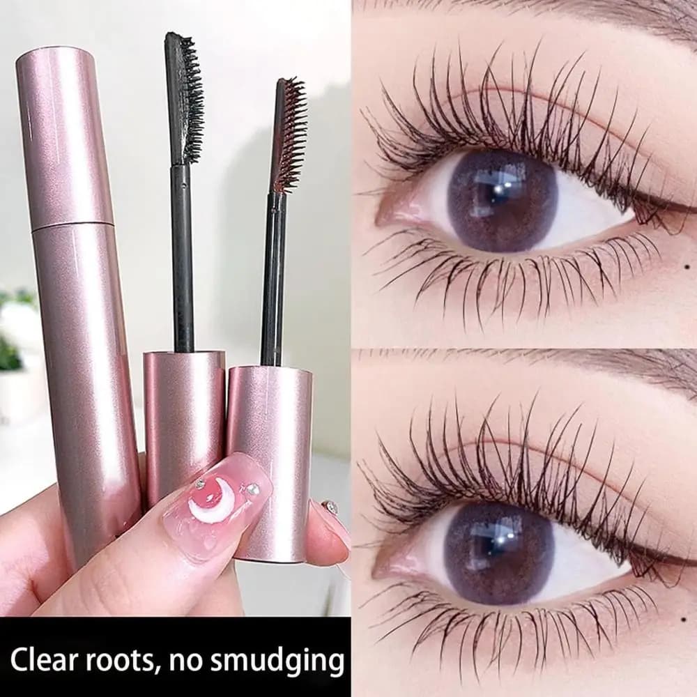 Mascara Nero e Marrone Nuovo Effetto Allungante e Incurvante Lunga Durata Mascara Tubolare Allungante e Incurvante Impermeabile e Resistente al Sudore