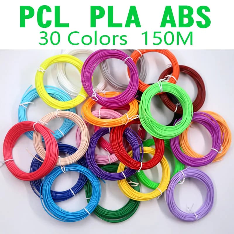 3D ABS/PLA/PCL 30 color pen thread, diameter 1.75 mm, 150 m, 3D pen consumables, 3D pen wires, bright colors without repetition