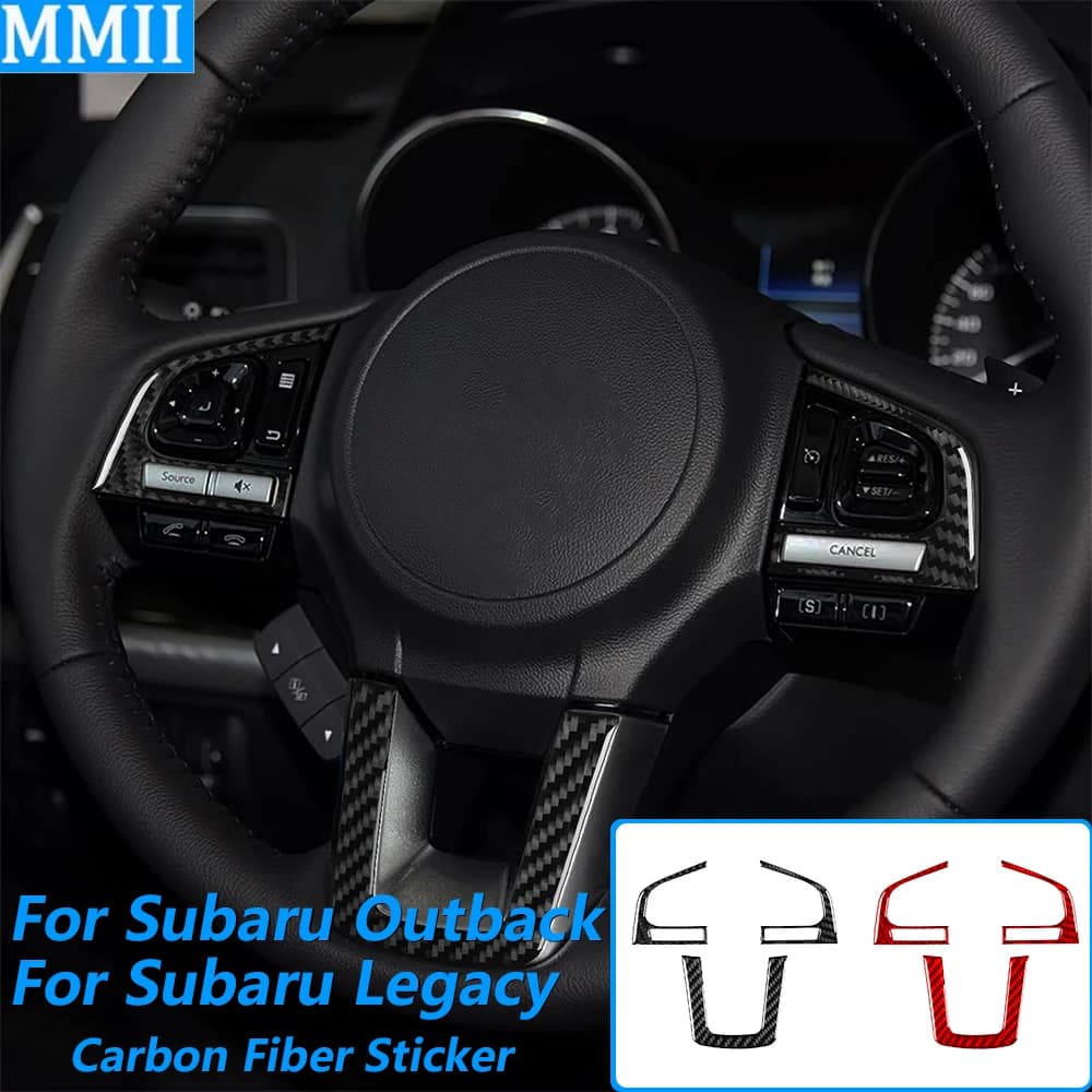 Per Subaru Outback Legacy 2015-2017: Cornice Decorativa in Fibra di Carbonio per Pulsanti del Volante, Accessori Auto, Adesivo Decorativo