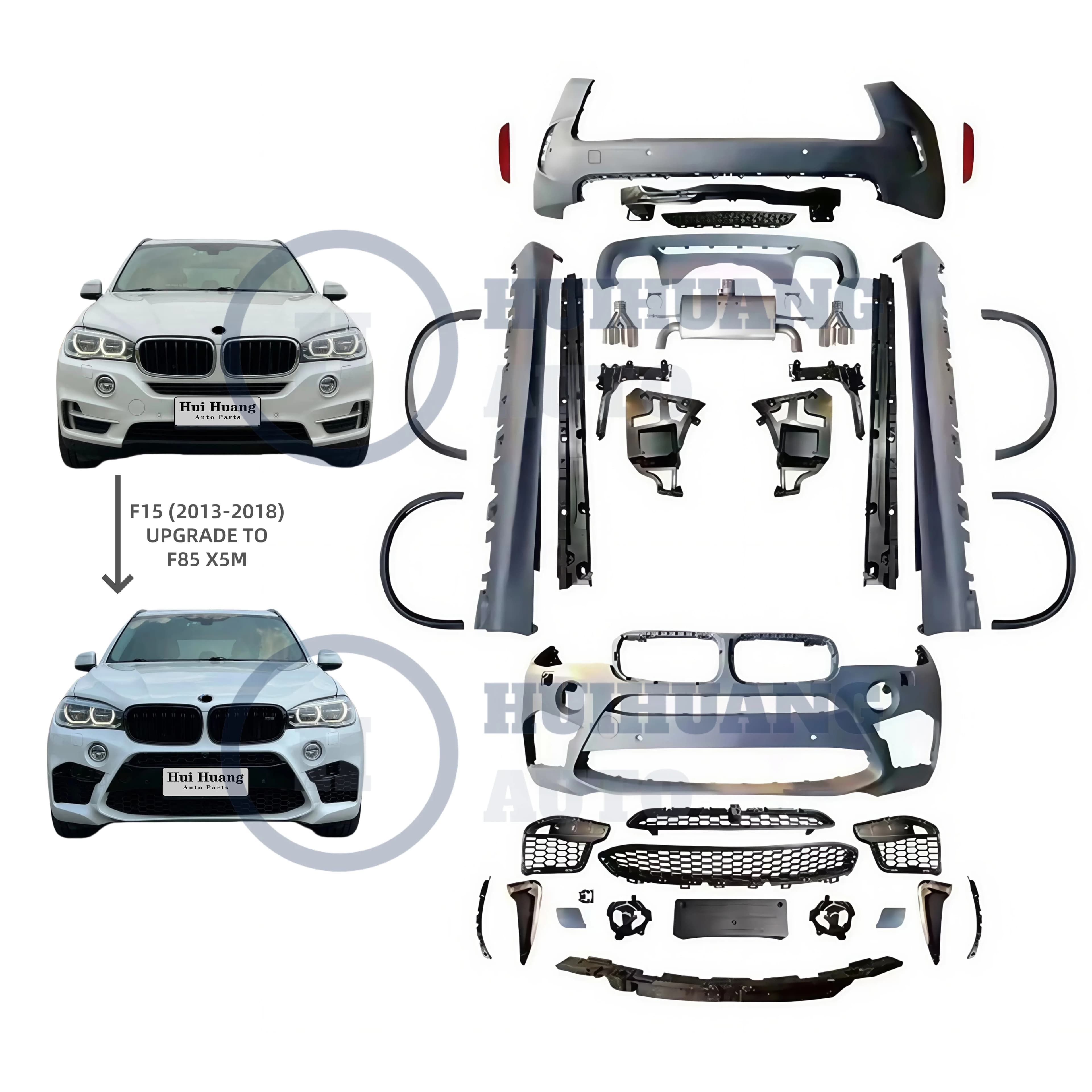 New Arrival 2013-2018 Car Bumper Rear Diffuser Fender Flare Bodykit for X5 F15 Covert to F85 X5M Body Kit