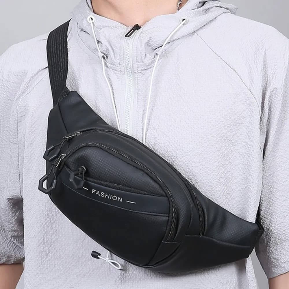 Men's Multifunction Gym Bag, Waterproof Light Shoulder Bag, Phone Holder, Wear Resistant Belt Bag For Running