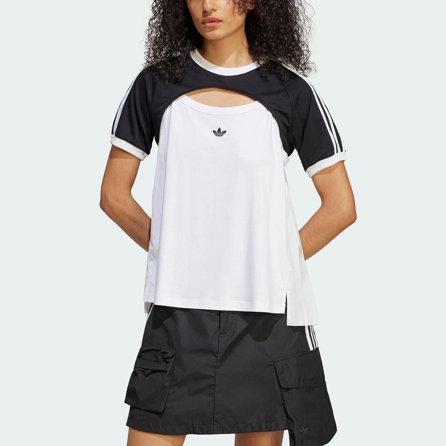 Adidas Genuine Trefoil Women's Classic Stripes Crew Neck T-shirt JZ6784