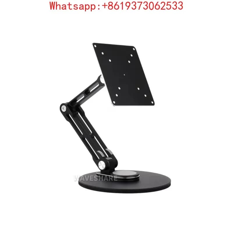 VESA portable monitor adjustable support, compatible with monitors up to 19 inches, supports multi-axis rotation, weighted base and
