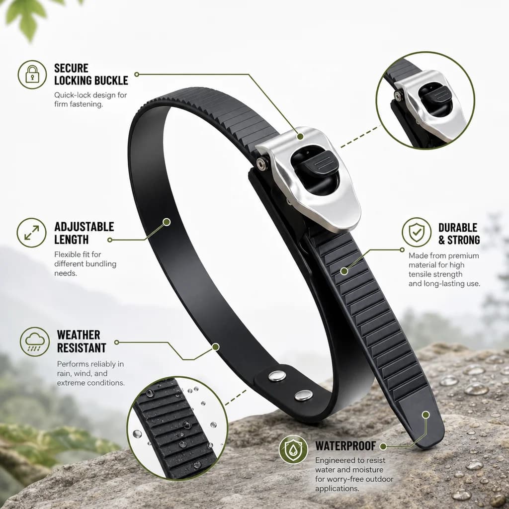 Adjustable Metal Buckle Lashing Strap Heavy Duty Nylon Tie Down Belt for Cargo Secure Camping Hiking Bike Motorcycle WoodStorage