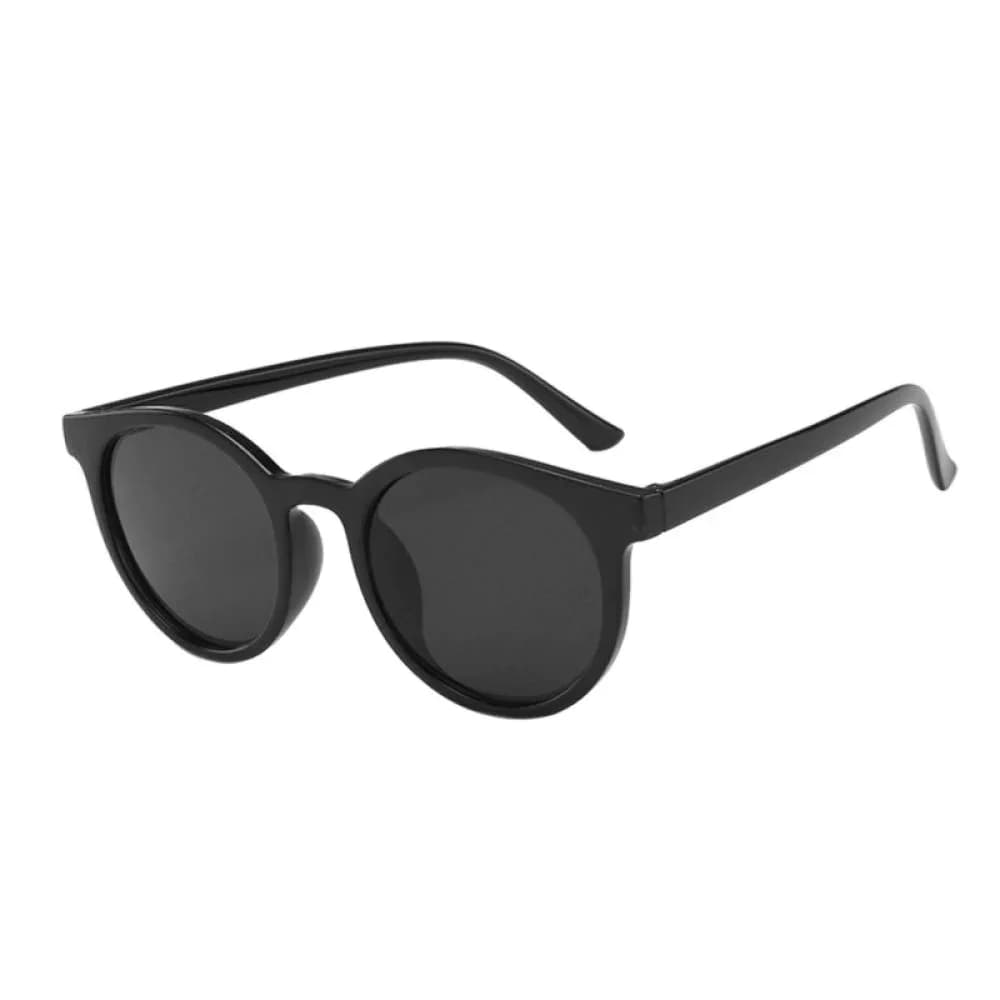 Classic Black Round‑Frame Sunglasses Retro Solid‑Tone UV‑Protection Dark‑Lens Sunglasses Casual Daily‑wear Shades for Men and Women