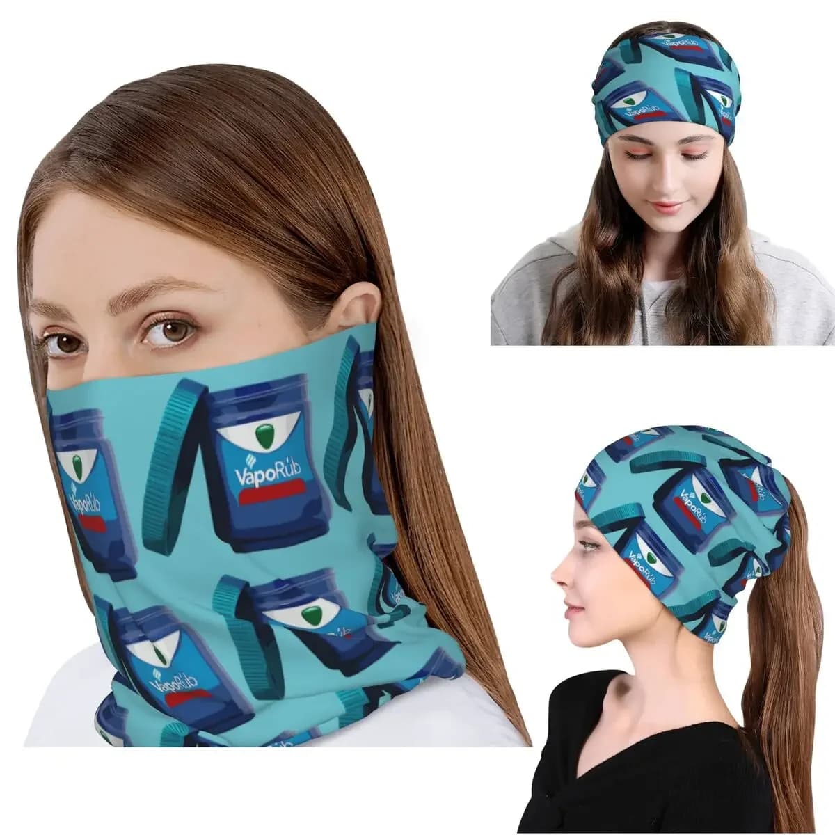 Vaporub Bandana Neck Cover Magic Scarf Warm Balaclava Beanies Hat for Men Women Adult Winter