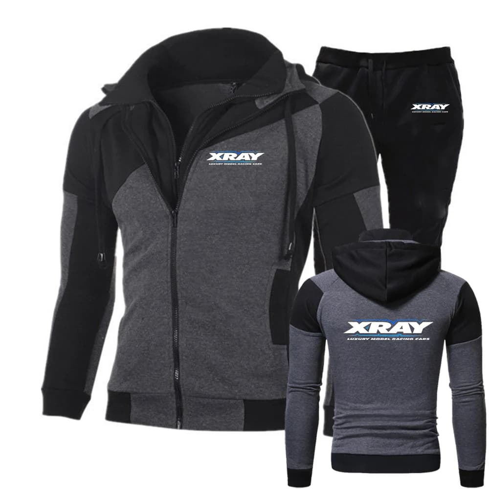 XRAY Racing 2026 New Men's Tracksuit Hoodie and Sweatpants Urban Casual Fashion Zipper Sweatshirt Jogger Pants Outfits Jacket