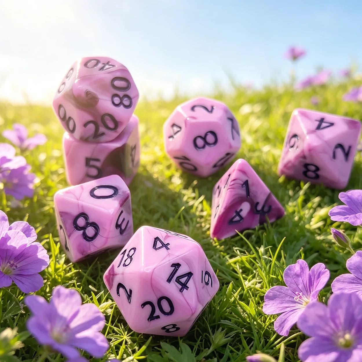 7pcs Acrylic Dice Set, Preferred Dice for Players in Dungeons & Dragons, Role-Playing and Other Games