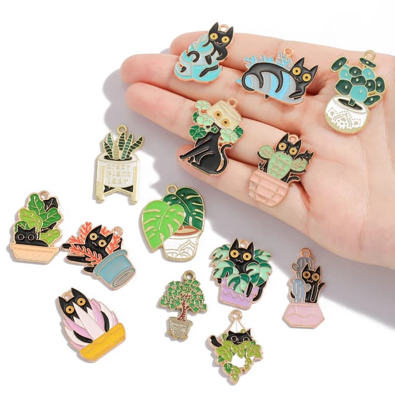 Set of 10 Bowl Shape Pendants for Plant Vase, Suitable for Jewelry Creation, Necklaces, Earrings, Fai-da-Te Accessories, Crafts W319