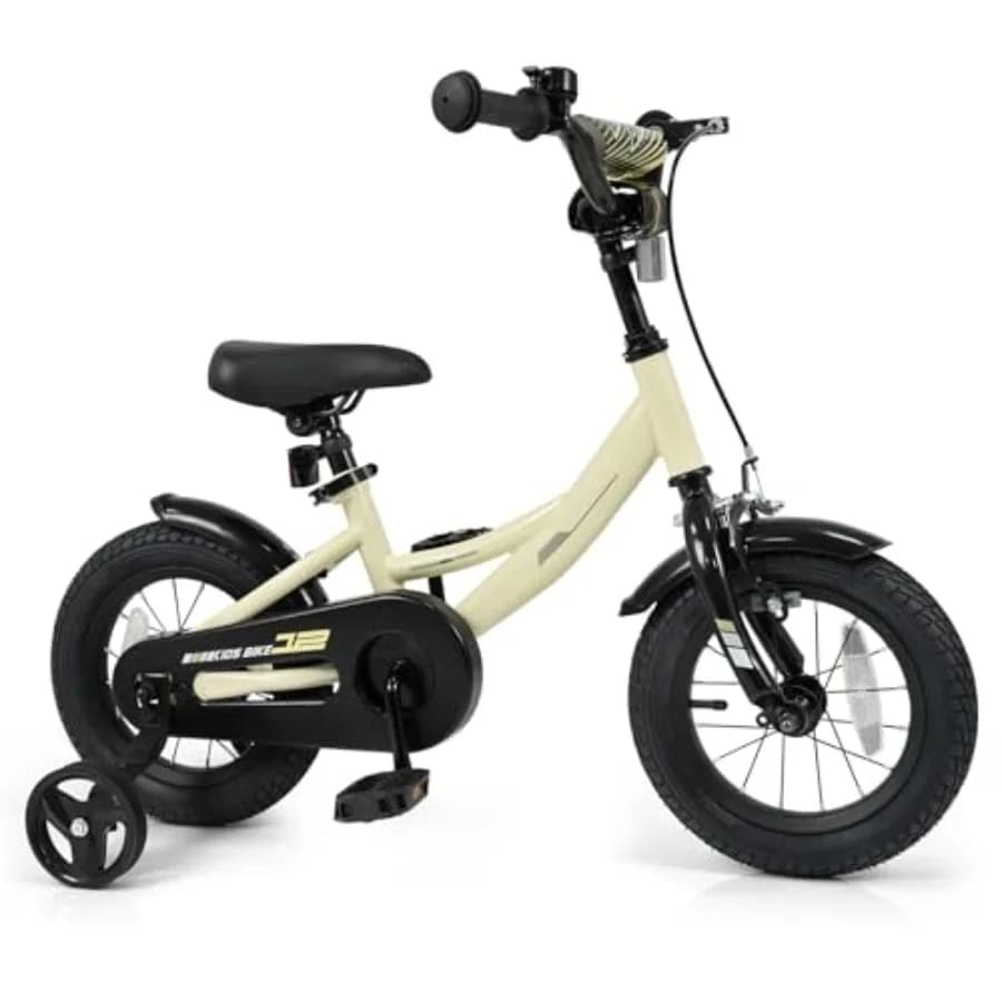 Bicicletta per Bambini e Bambine da 3-8 Anni, 12 14 16 18 Pollici, con Rotelle Rimovibili, Doppi Freni e Sella Regolabile