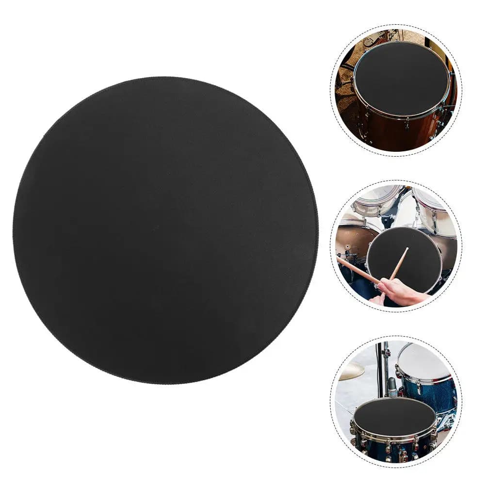 Drum Mute Pad High Durability Cloth and Rubber Material Practice Pad Fits Most Drums Easy Install Silent Drumming Training Gear