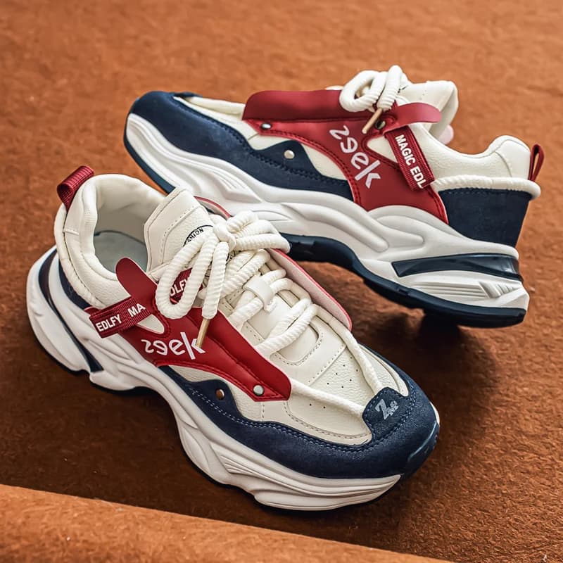 PARZIVAL Scarpe da ginnastica da uomo con plateau Scarpe casual in pelle Scarpe da ginnastica da corsa Sport all'aria aperta Scarpe da corsa Mocassino Zapatillas De Deporte