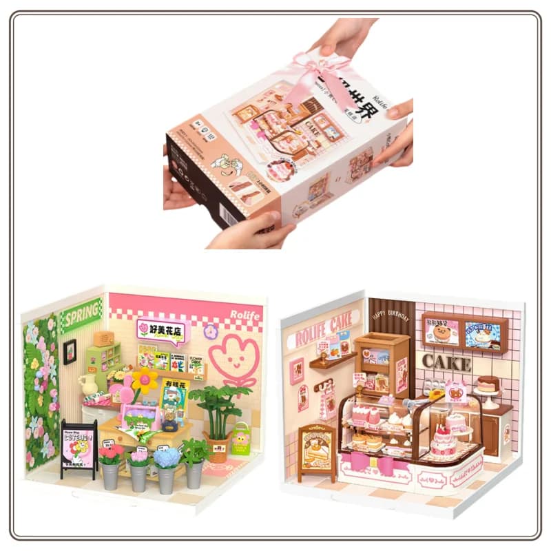 Nuovo Originale Rolife Super World Cake Shop Blocchi da Costruzione Giocattolo Fai-da-Te Modello in Miniatura Regalo di Compleanno Sorpresa Disponibile