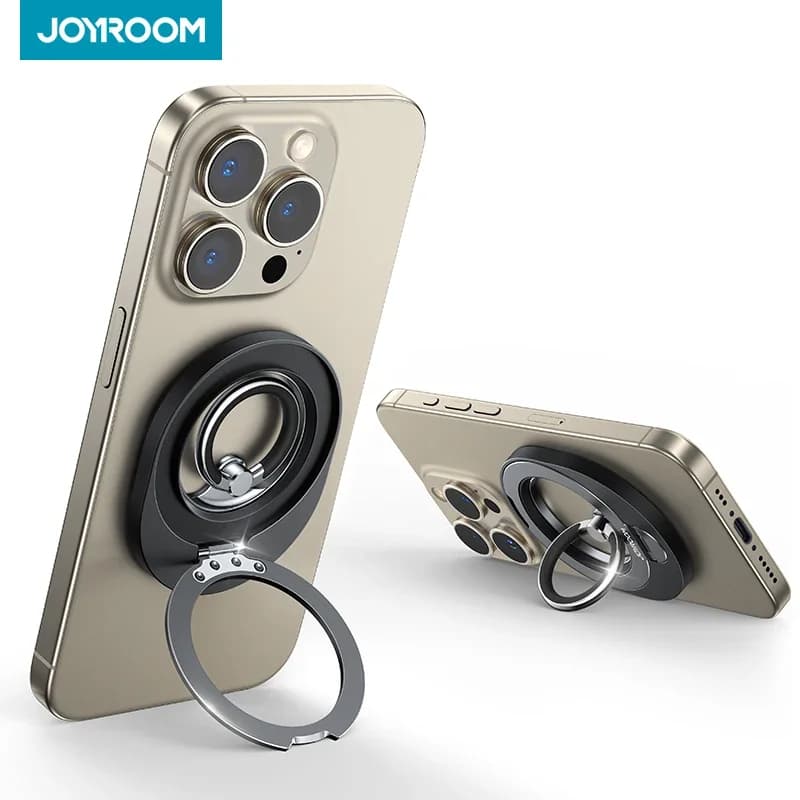 Supporto per telefono ad anello magnetico Joyroom per Magsafe 360 ° Supporto per impugnatura per telefono con anello per cavalletto con rotazione per iPhone 16 15 14 13 Pro Max