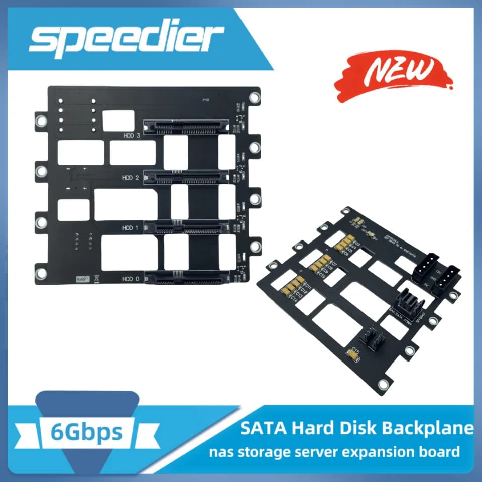 SAS\SATA Hard Disk Backplane Scheda di espansione server di archiviazione Nas Condensatore al tantalio Versione Sff8643 Interfaccia 4 alloggiamenti