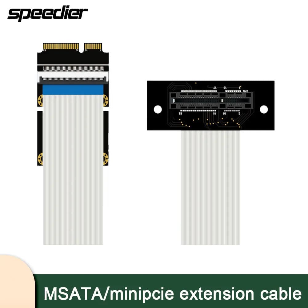 Scheda di prolunga esterna MSATA Cavo flessibile esterno MiniPCIe da 52 pin SSD da 20 cm compatibile con cavo MSATA per laptop