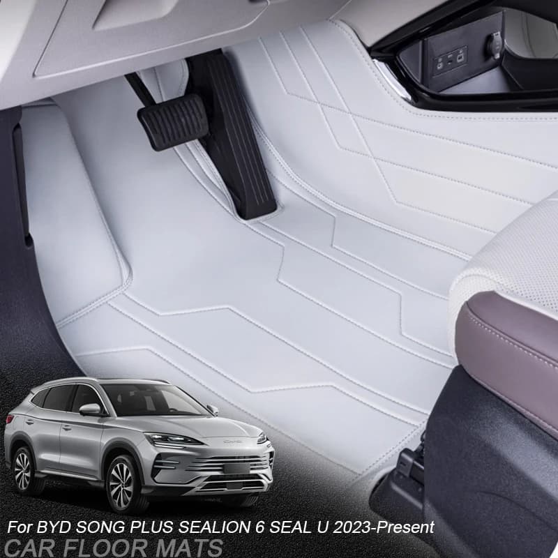 Custom Leather Car Protective Mat for BYD SONG PLUS SEALION 6 SEAL U 2023-present Luxury Waterproof Floor Accessories