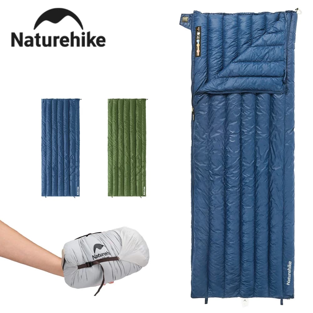 Naturehike CW295 Duck feathered fur bag Ultralight waterproof sleeping bag with four seasons Camping sleeping bag