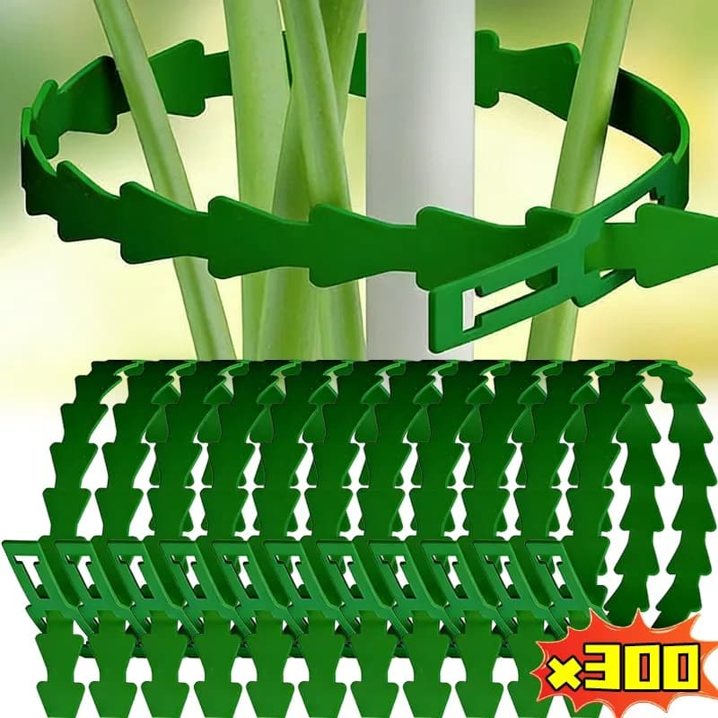 Fascette Autobloccanti per Piante 13/17/23cm, Anelli di Supporto Riutilizzabili Verdi, Strisce Regolabili per Supporto Piante e Viti