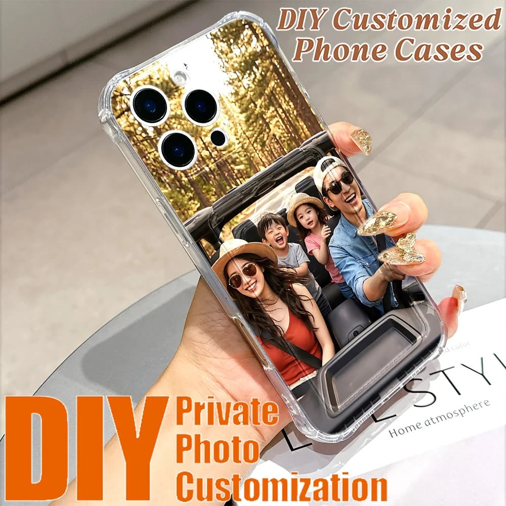 HOT Card Hold Phone Case For Xiaomi Poco M5 M4 X5 X4 X3 Pro NFC 4G 5G Anti-fall Clear Cover DIY Photo Customized