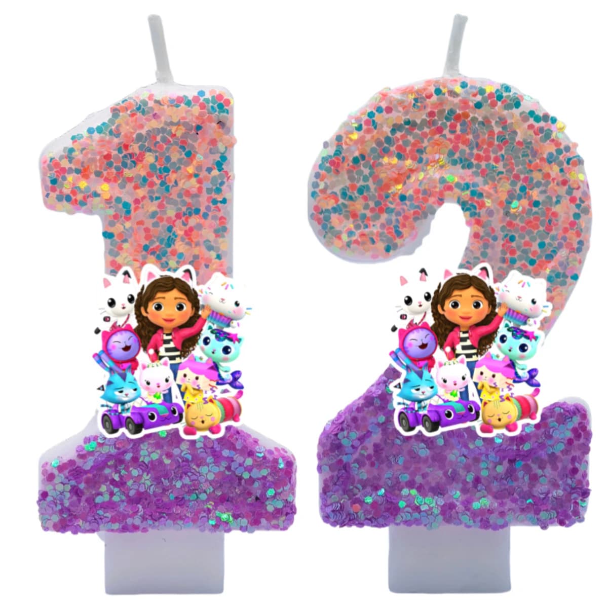 Cute Gabbys Dollhouse Number 0-9 Anime 3D Candle Children's Birthday Party Birthday Cake Candles Baby Shower Party Gifts