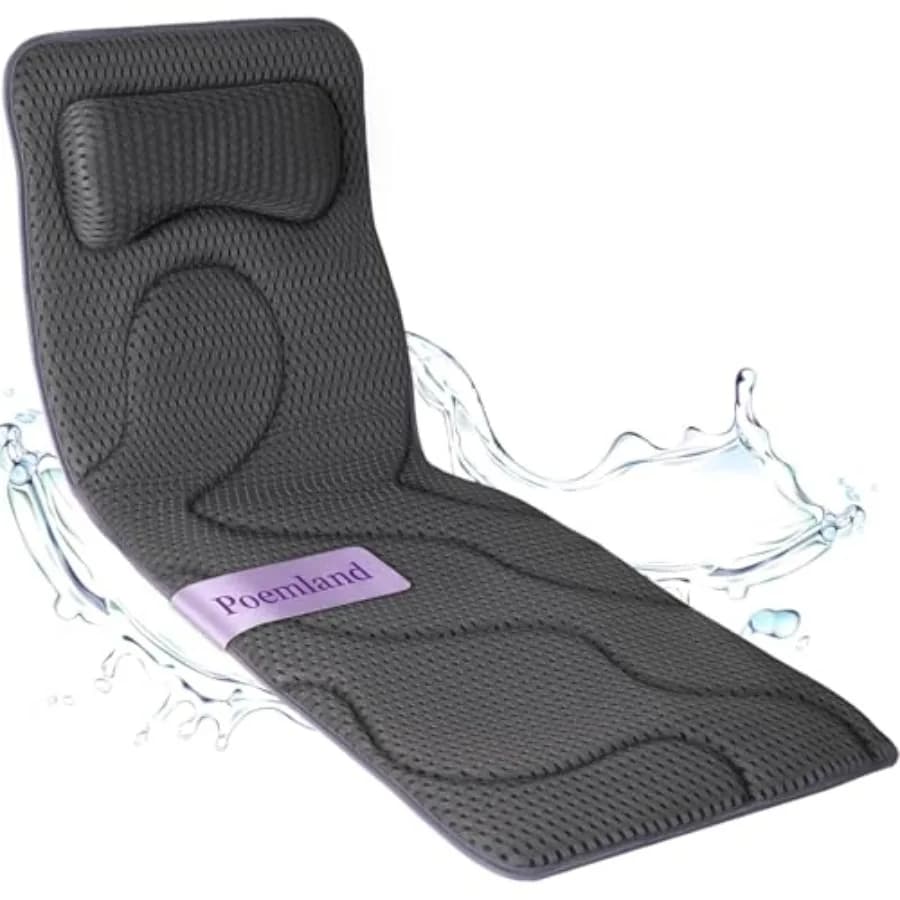 Full Body Bath Pillow for Tub -Soft Bathtub Pillow for Full Back, Head and Neck Support, Quick Dry Bath Cushion, Tub Pillow wit