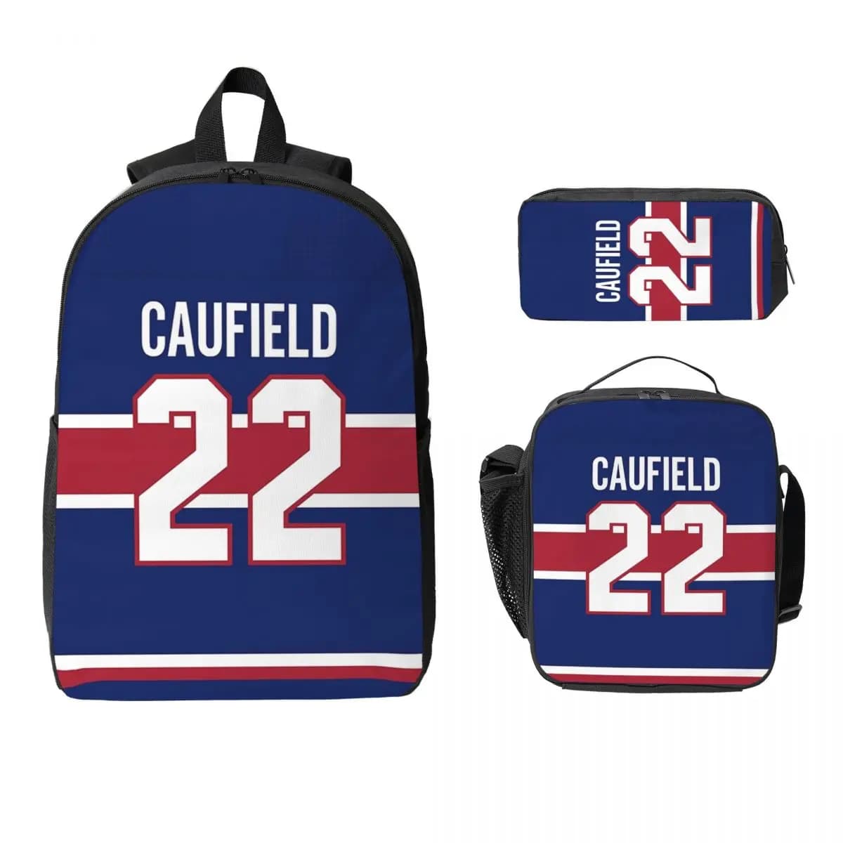 Cole Caufield Jersey Zaino Studente Ragazzi Ragazze BookBag Borsa da scuola Borse a tracolla per laptop Borsa da pranzo isolata 3ps Astuccio