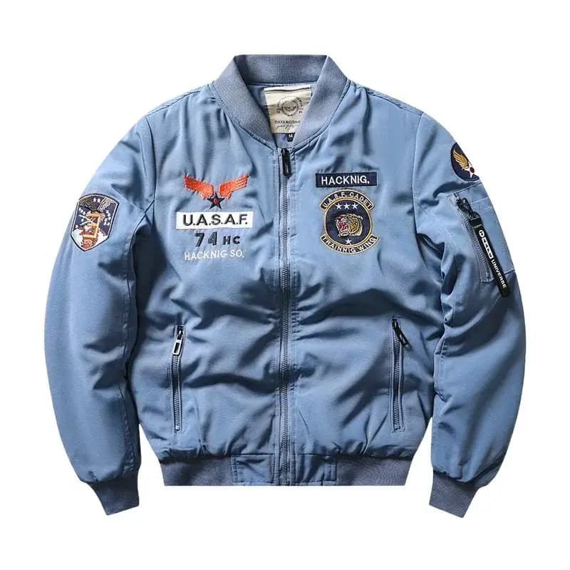 Bomber Jacket Ma1 Air Force Pilot Casual New Arrival Military Style Men Thick Coat Winter Male Green Blue Khaki