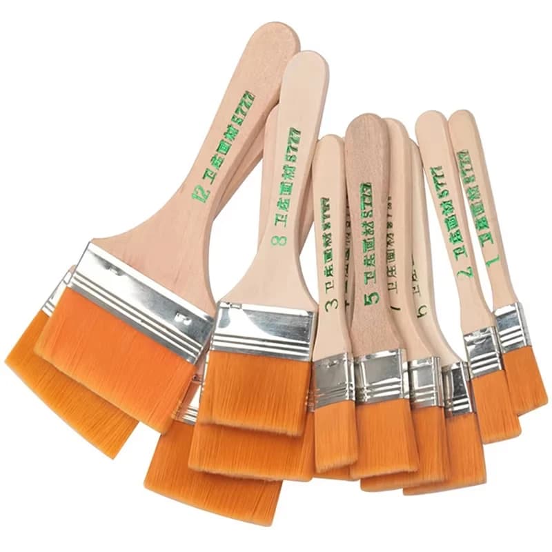 Set di 12 Pennelli per Pittura a Olio in Nylon Memory, Pennelli per Pulizia, Pennelli per Acquerello in Legno, Set di Strumenti per Disegno, Forniture Artistiche