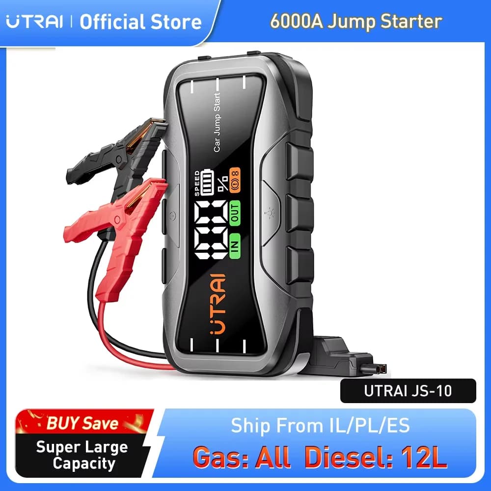 UTRAI 27000mAh Car Jump Starter Power Bank 6000A Car Booster Dispositivo di avviamento di emergenza automatico Jump Start per benzina Diesel