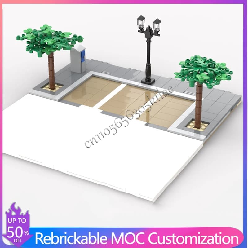 Set di 212 Pezzi Parcheggio Stradale Compatibile con Nuove Piastre Stradali MOC, Blocchi Modulari Personalizzabili per Costruzioni Fai-da-Te, Regalo Giocattolo