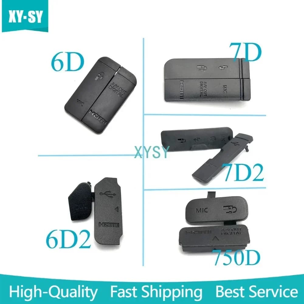 Nuovo per Canon EOS 6D 6D2 7D 7D2 750D USB Coperchio in gomma Porta HDMI-compatibile MIC Cap Interfaccia Copertura Parte di riparazione della fotocamera digitale