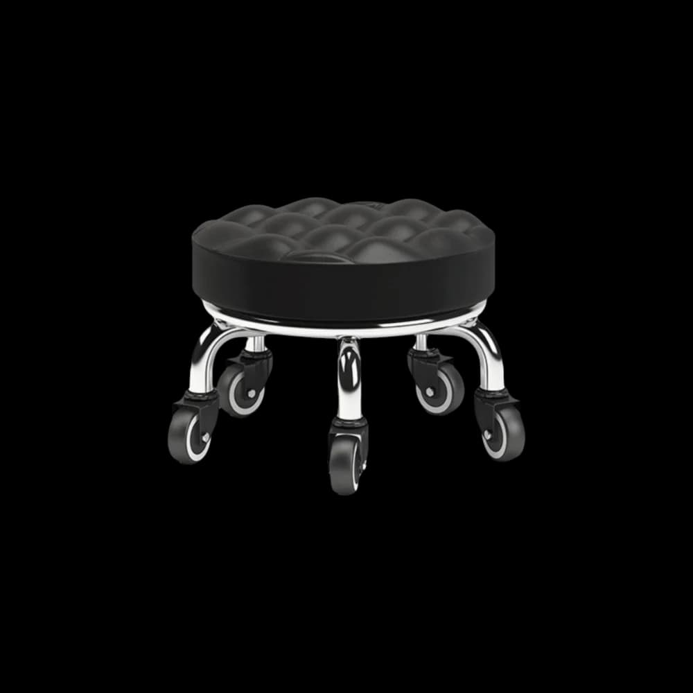 Sgabello Girevole in Pelle PU Impermeabile con Rotazione a 360 Gradi, Sedia con Rotelle Robusta e Cuscino in Spugna Ispessita
