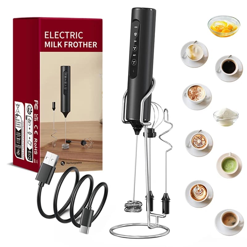 Portable 3 in 1 Mini 3 Speed Manual Mixer Adjustable Stainless Steel Detachable Blender Home Kitchen Tool
