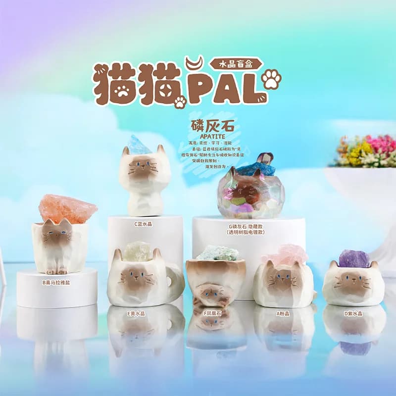 Clearance Sale Cute Cat Pal Crystal Blind Box Mini Collectible Figurine Desktop Ornament Gift For Collection Lovers