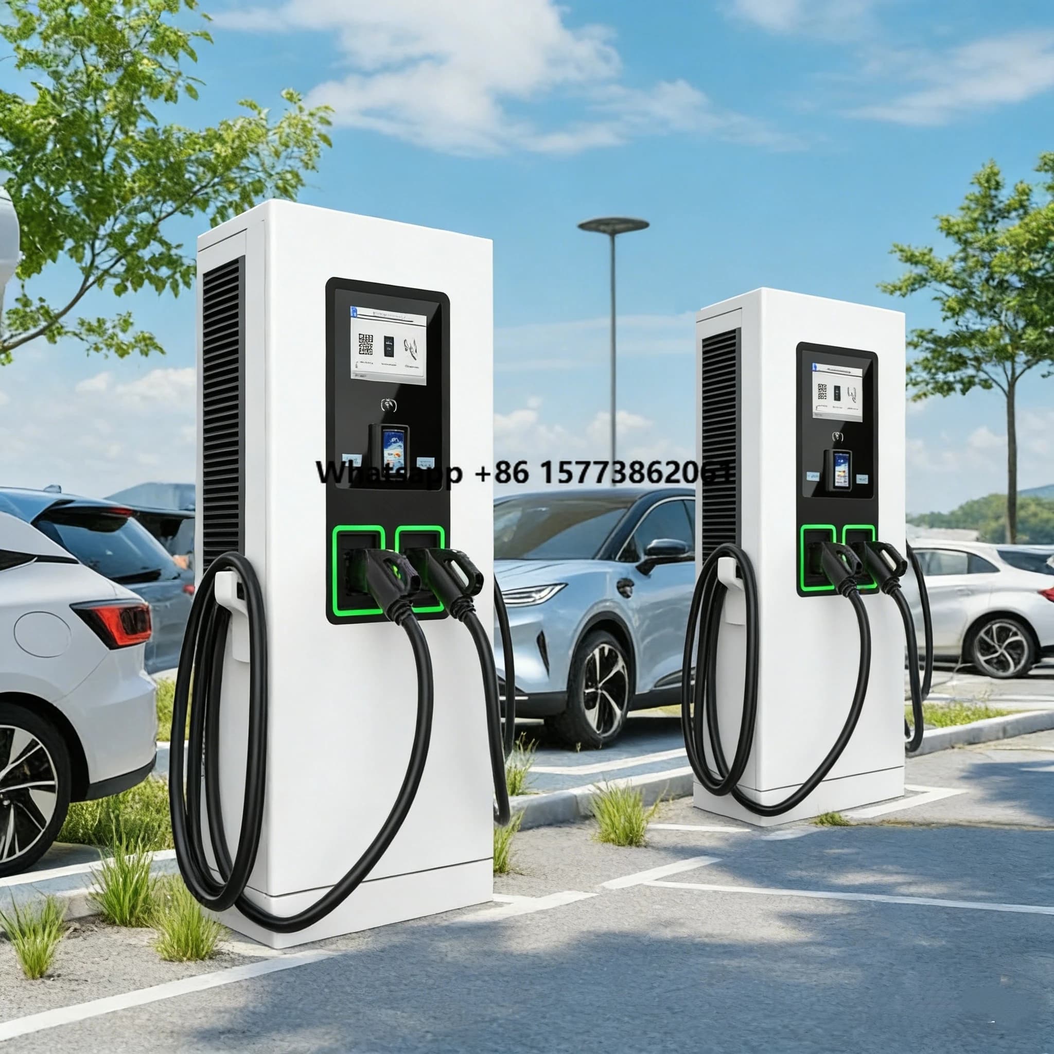 Rapida DC Universal Charging Station for 120kW 160kW Electric Vehicles, 250A Triphase Car Charger with 5M Cable for Public Parking