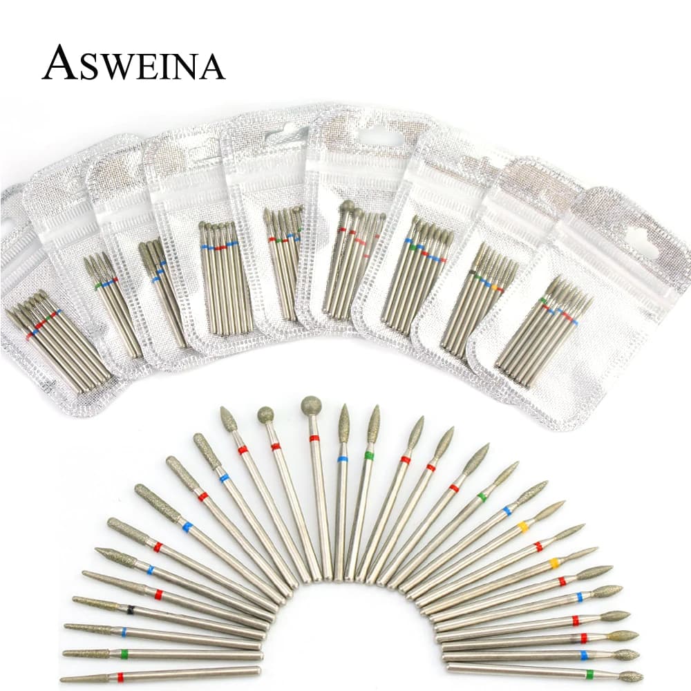 7 pz/set punta per trapano per unghie diamantata frese elettriche per rattery per lime per Manicure per Pedicure accessori per strumenti per unghie con sbavatura per cuticole