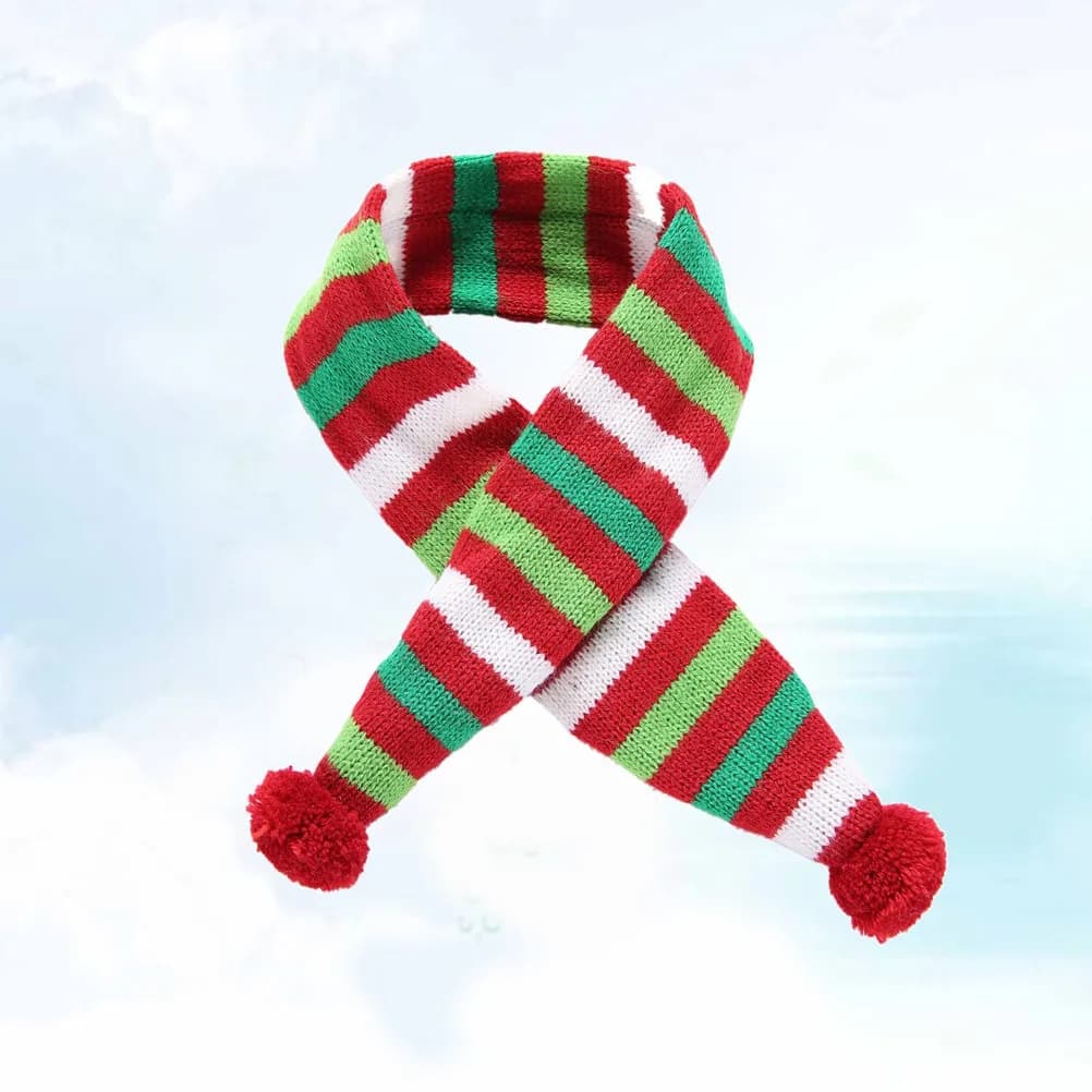 Pet Dog Christmas Scarf Adjustable Neck Collar Warm Soft Fabric Puppy Decoration Size M Festival Dress-Up Comfortable Winter