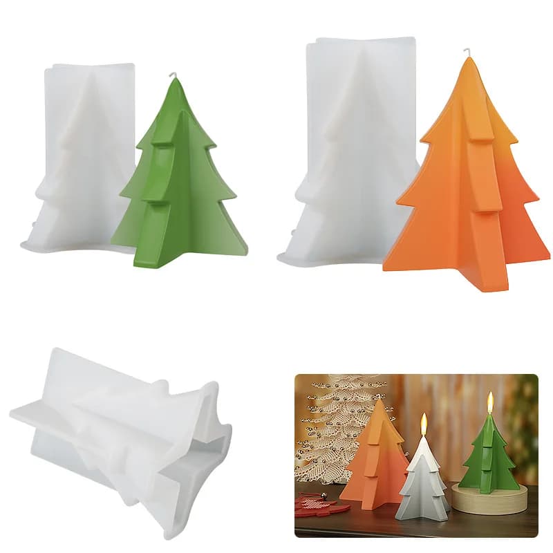 Fai da te albero di natale stampo per candele in Silicone cristallo resina epossidica aromaterapia gesso sapone cubo di ghiaccio stampo decorazioni per la casa ornamento regali