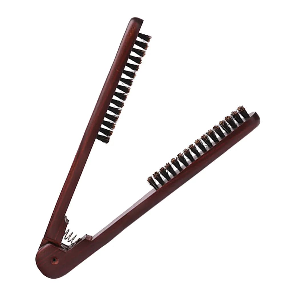 Pettine stirante per capelli a doppia faccia in legno e setole, leggero ed ergonomico per uso quotidiano e styling professionale da salone