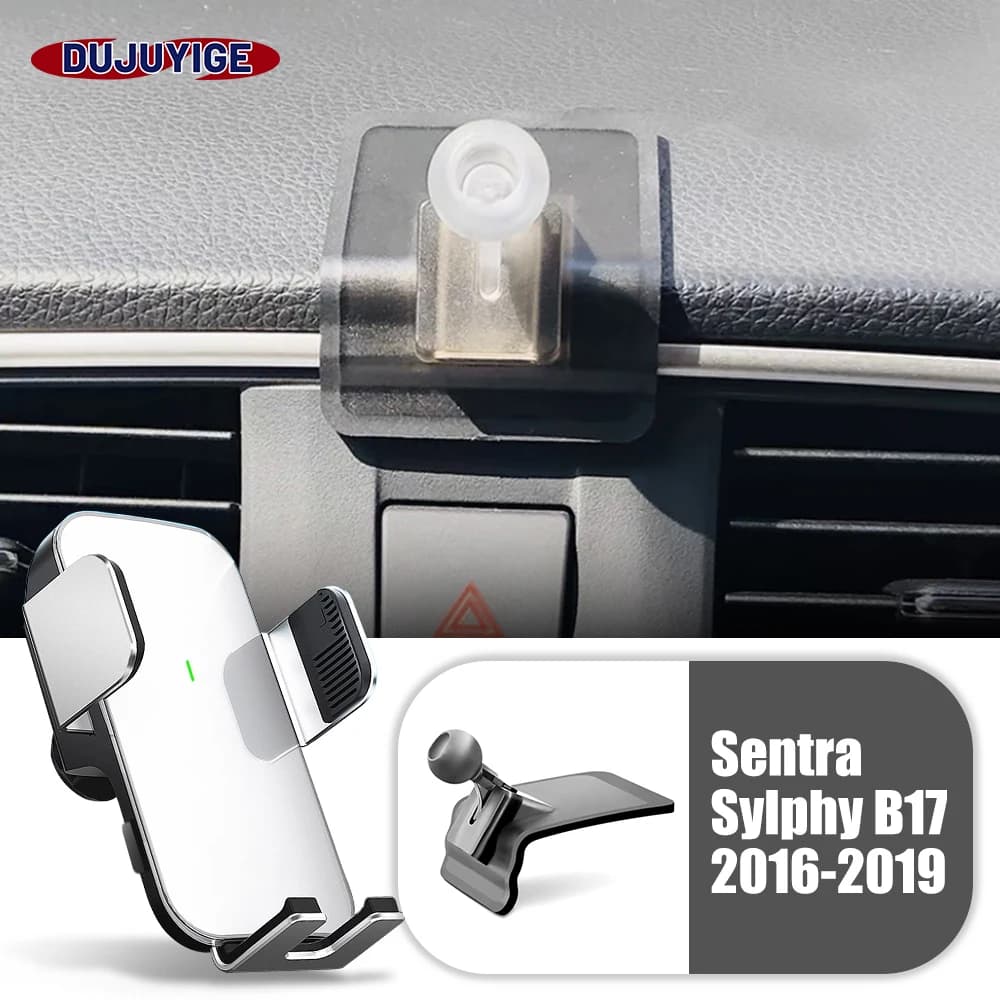 Mobile Phone Support for Car Special Fixed Fixed Staff Solar Magnetic Wireless Charging for Nissan Sentra Sylphy B17 2016-2019 2017 2018