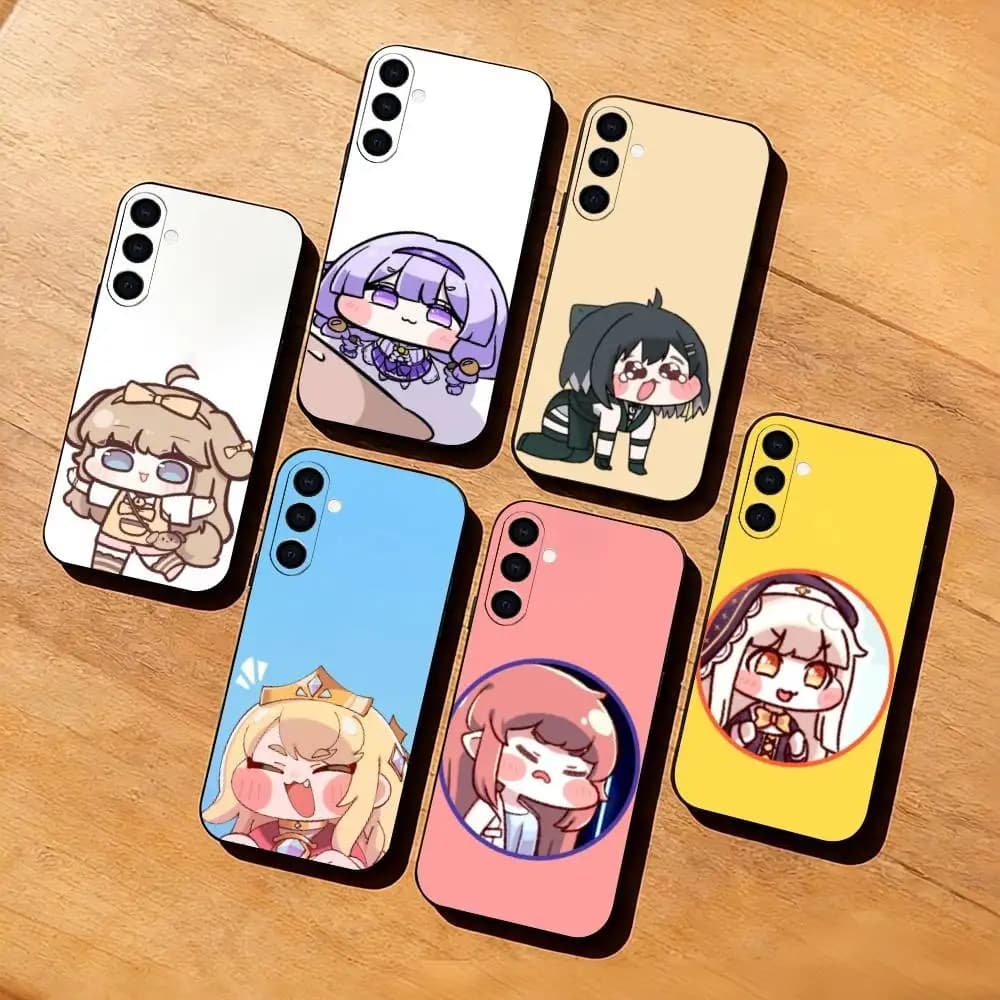 Custodia per telefono T-Trickcal Chibi Go Game per Samsung Galaxy A73, A72, A71, A70, A53, A52, A51, altre custodie morbide nere