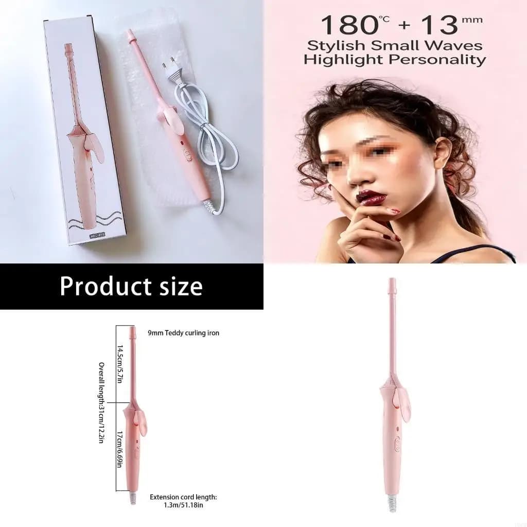 Iron travel curlers with ceramic coating, wand for curlers, 9 mm curling iron