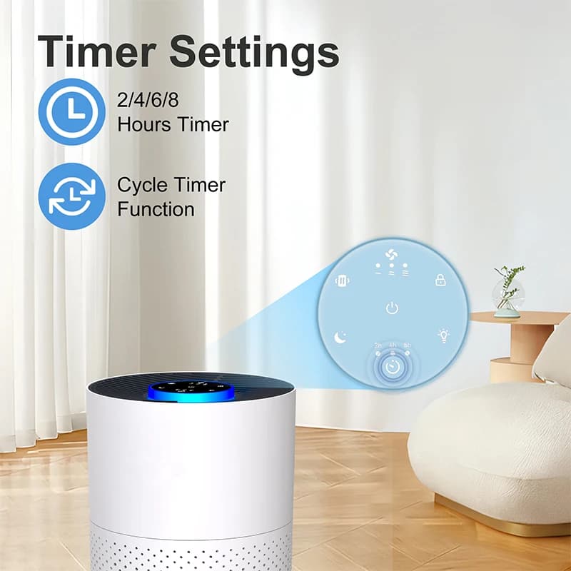 Household Tuya App Smart Portable Desktop Mini Hepa Filter Aroma air Purifier with Aromatherapy Oil Fragrance Diffuser