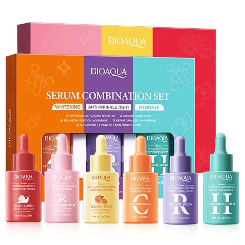 3 pcs/set BIOAQUA Vitamin C Retinol Hyaluronic Acid Serum for Hydrating Face Scratching Face Essence of Face Skin Care Set
