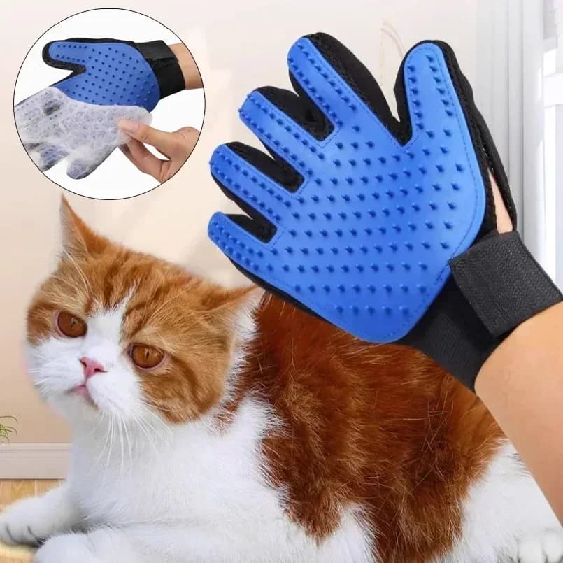 Guanto Rimuovi Peli per Animali Domestici, Spazzola in Silicone per Massaggio, Bagno e Toelettatura di Cani e Gatti