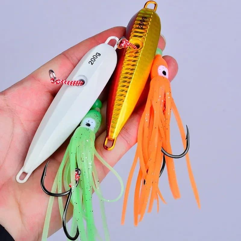 1 Pz Inchiku Jig Esche 40g-200g Metal Jig Luminous Calamari Hook Water Flood Spinning Fishing for Marlin Snapper Grouper