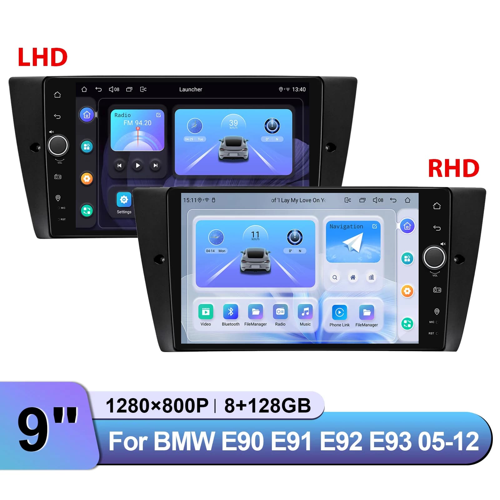 9 "Sat Nav Autoradio Radio Android Auto Aggiornamento Per BMW Serie 3 E90 E91 E92 E93 318i 320i 2005-2012 Mantenere il controllo del volante